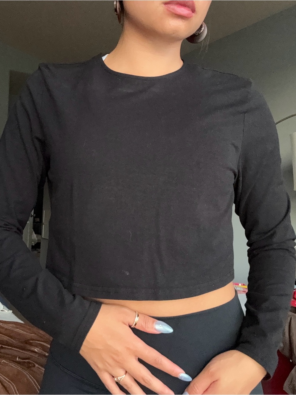 H&M Black Basic long cropped black sleeve with open back